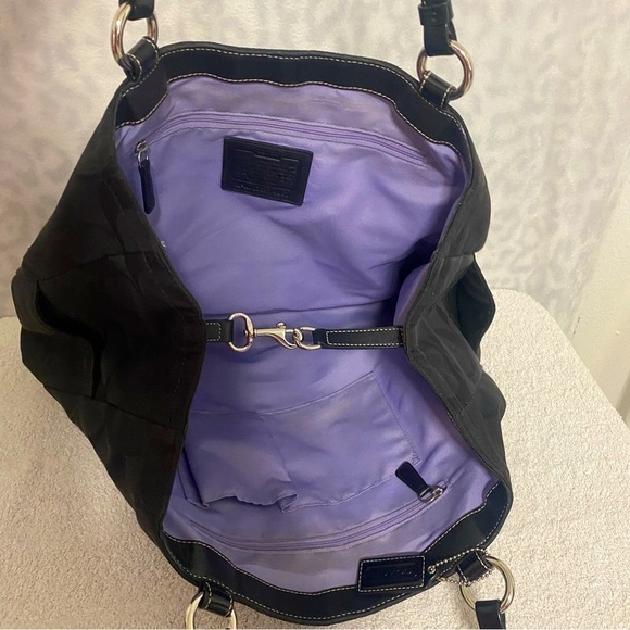 Coach Gabby Signature Authentic Black Canvas Monogram Tote Shoulder Bag Large - Picture 3 of 12